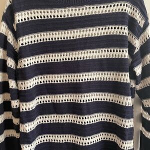 Ava & Viv Navy and White Knit Top